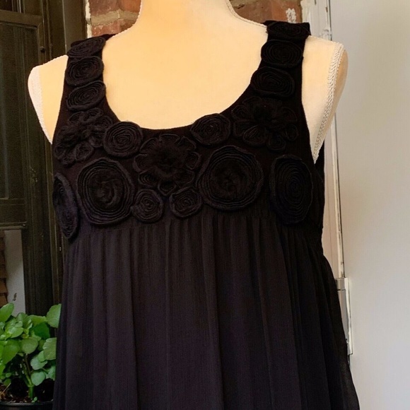 ECi NY Women’s Tunic Dress size 8 w/ Rosettes Black Sleeveless OFFERS WELCOMED f - Picture 6 of 11